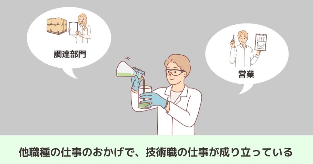 他職種のことを考慮しながら、仕事をする